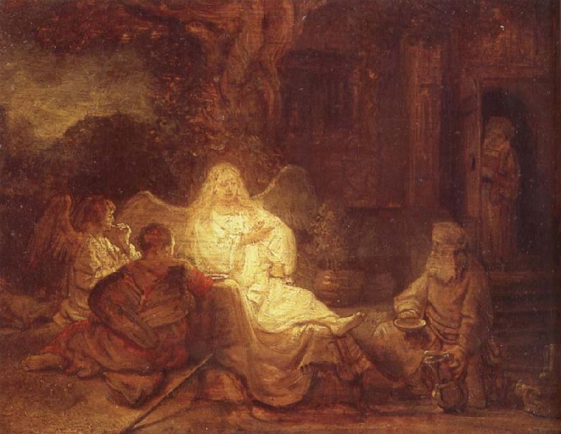 REMBRANDT Harmenszoon van Rijn Abraham Receives the Three Angels oil painting picture